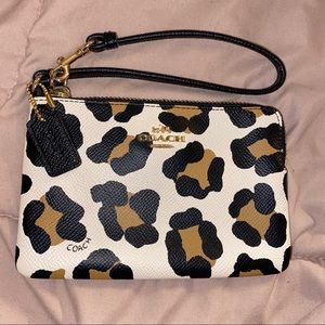 Coach Used Cheetah Leopard Animal Wristlet